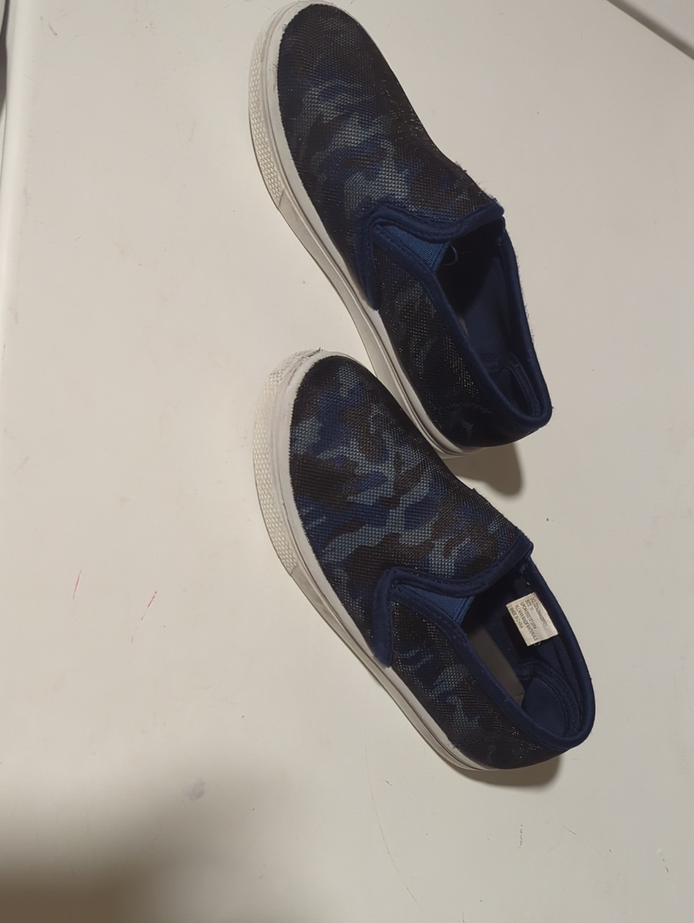 Slip-On Sneakers in Blue Camouflage